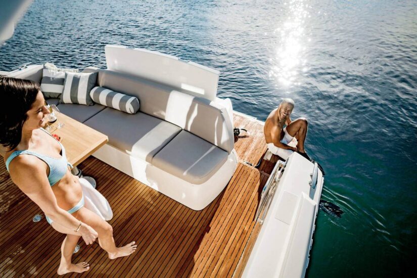 couple enjoying Prestige Yacht