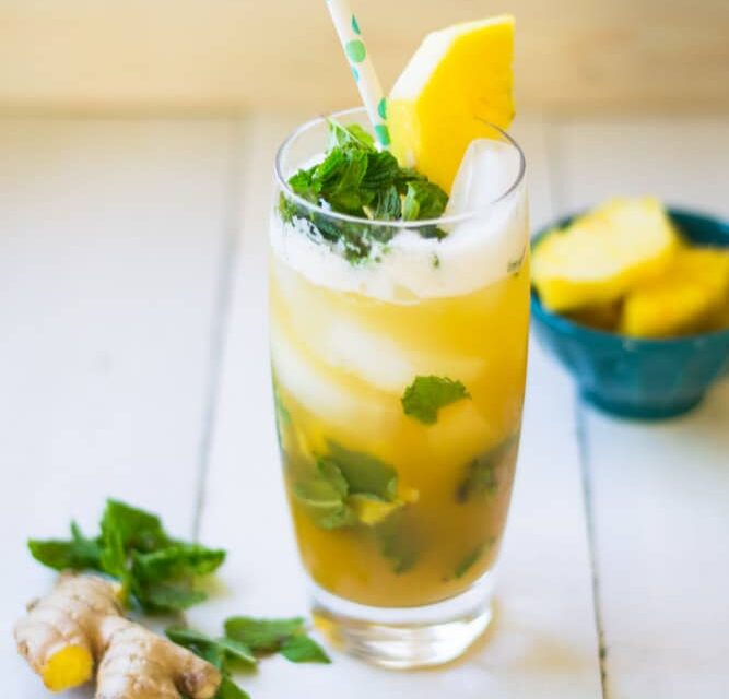 Pineapple ginger mojito