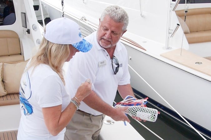 Galati Yacht Sales broker assisting customer