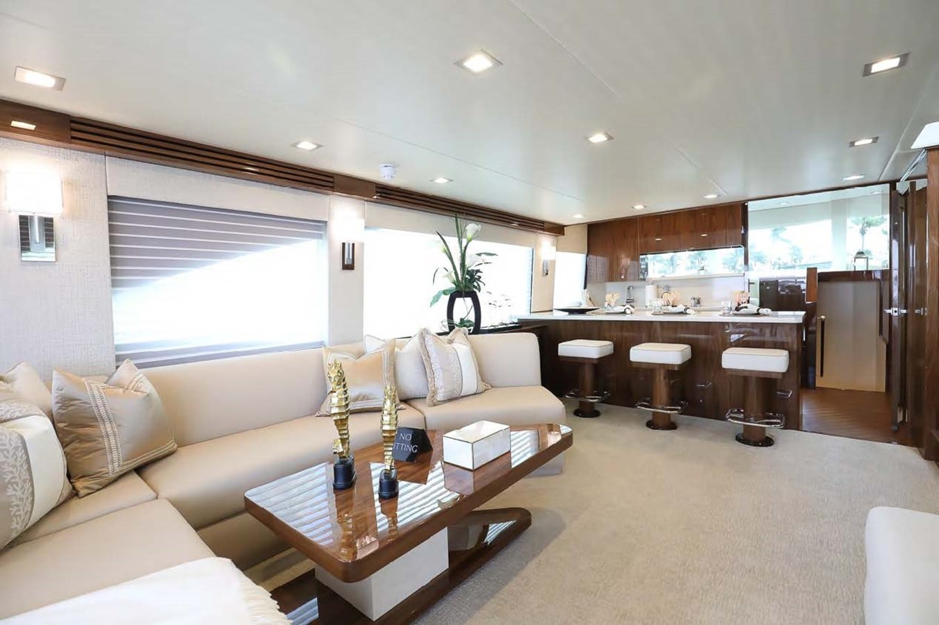 Viking motor yacht interior view