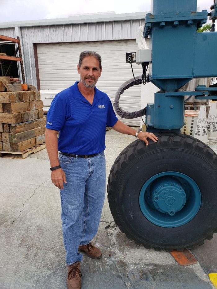 Mike Galati with old Marine Travelift at the Anna Maria Galati Service Yard