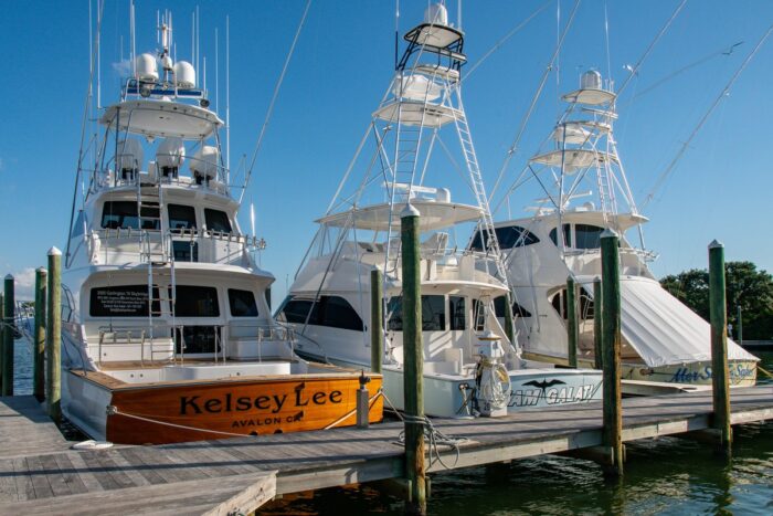 yachts on display