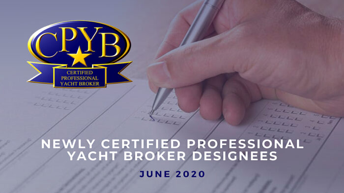 Newly Certified Professional Yacht Broker Designees